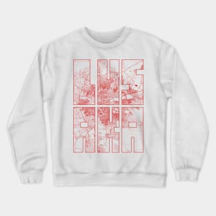 Lusaka,  Zambia City Map Typography - Oriental Crewneck Sweatshirt